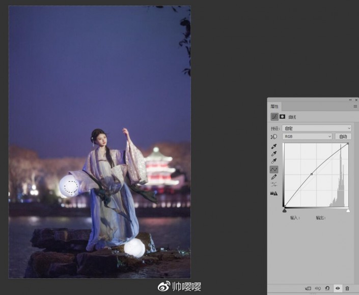 夜景调色:用LR给夜景人像进行修图,PS教程,素材中国网