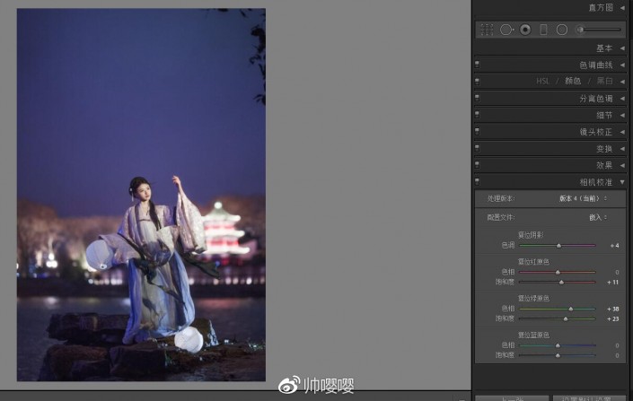 夜景调色:用LR给夜景人像进行修图,PS教程,素材中国网