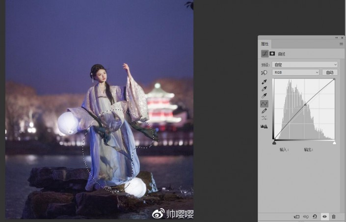 夜景调色:用LR给夜景人像进行修图,PS教程,素材中国网
