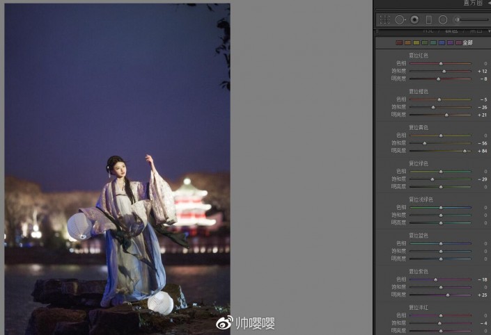 夜景调色:用LR给夜景人像进行修图,PS教程,素材中国网