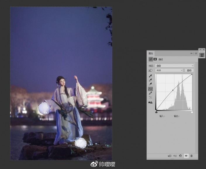 夜景调色:用LR给夜景人像进行修图,PS教程,素材中国网